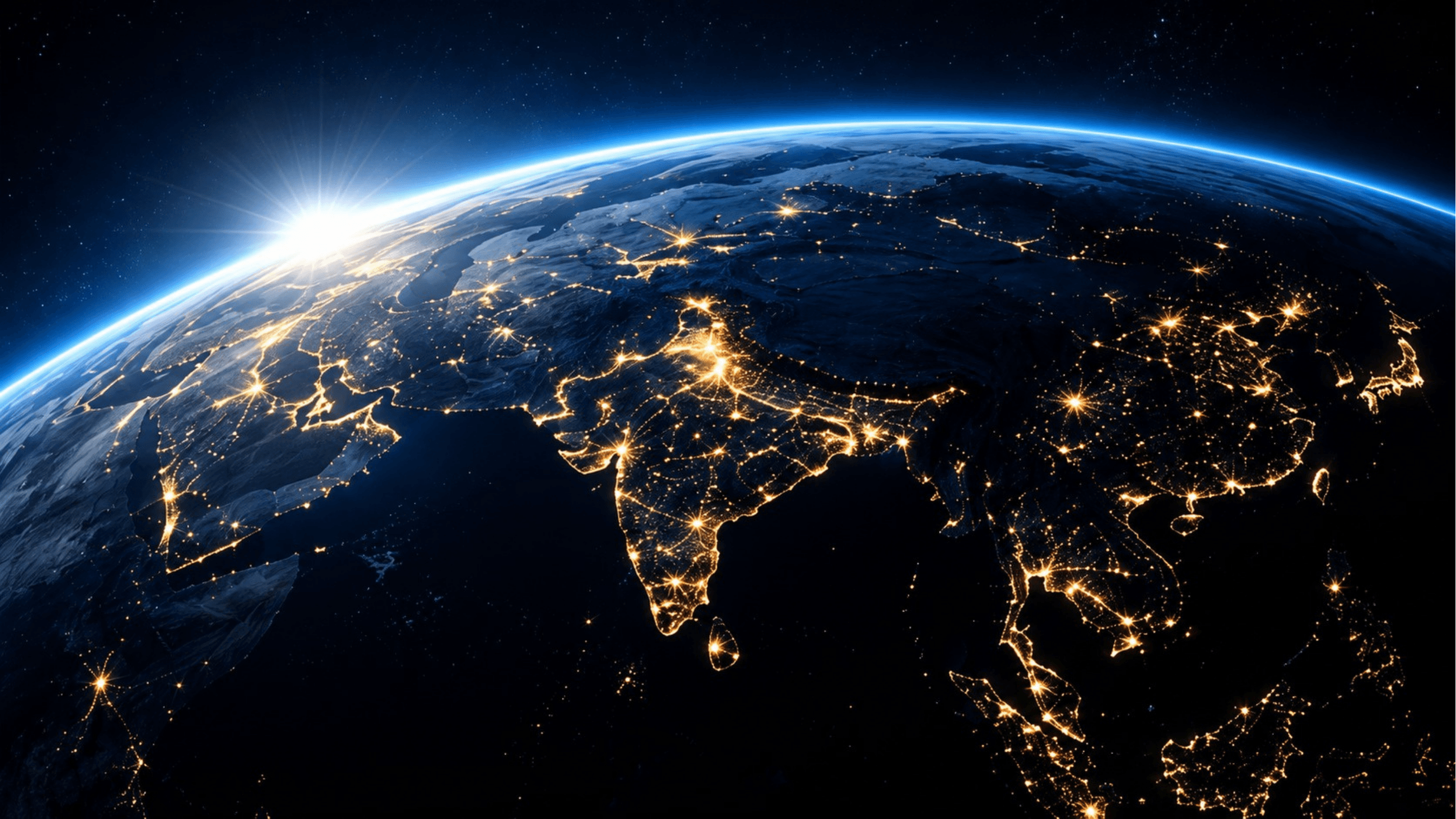 Earth at night — markets connected globally